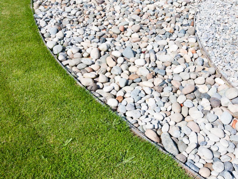 landscaping rock and green grass